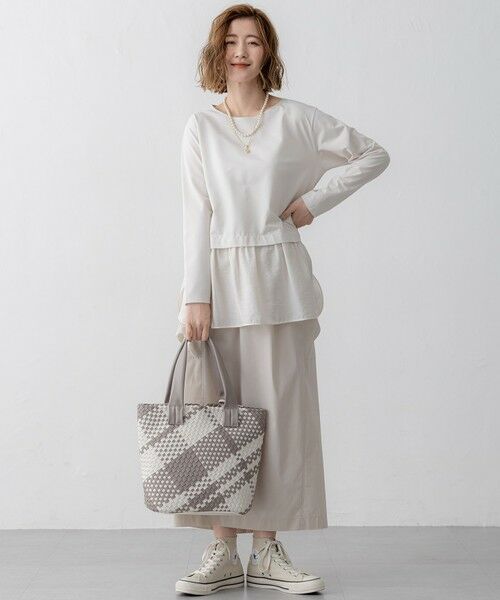 S size ONWARD(小さいサイズ) / エスサイズオンワード カットソー | 【洗える】シアータフタ コンビ カットソー | 詳細19