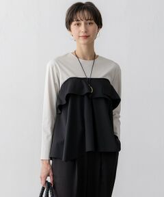 S size ONWARD(小さいサイズ) / エスサイズオンワード カットソー | 【洗える】ライトクロスビスチェコンビ ジャージー カットソー