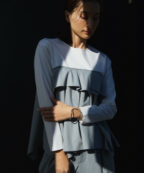 S size ONWARD(小さいサイズ) / エスサイズオンワード カットソー | 【洗える】ライトクロスビスチェコンビ ジャージー カットソー | 詳細1