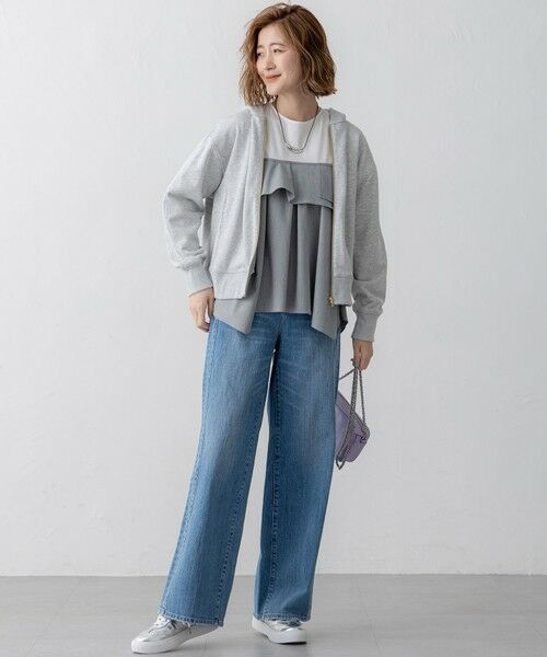 S size ONWARD(小さいサイズ) / エスサイズオンワード カットソー | 【洗える】ライトクロスビスチェコンビ ジャージー カットソー | 詳細4