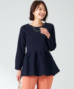 S size ONWARD(小さいサイズ) / エスサイズオンワード ニット・セーター | 【洗える】スポンディッシュペプラム ニット