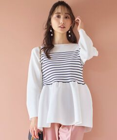 S size ONWARD(小さいサイズ) / エスサイズオンワード ニット・セーター | 【洗える】スポンディッシュペプラム ニット