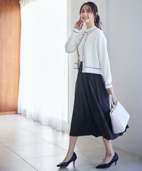 S size ONWARD(小さいサイズ) / エスサイズオンワード カーディガン・ボレロ | 【アンサンブル対応】バイカラーニット カーディガン | 詳細1