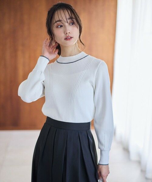 S size ONWARD(小さいサイズ) / エスサイズオンワード ニット・セーター | 【アンサンブル対応】バイカラーリブ ニット | 詳細1