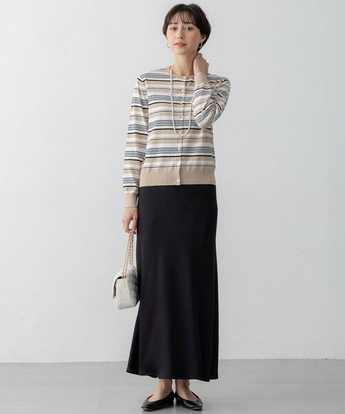 S size ONWARD(小さいサイズ) / エスサイズオンワード カーディガン・ボレロ | 【洗える】プレミアムビオコットン マルチボーダー カーディガン | 詳細3