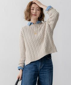 S size ONWARD(小さいサイズ) / エスサイズオンワード ニット・セーター | 【Oggi3月号掲載/洗える】コットンギマ ケーブル ニット