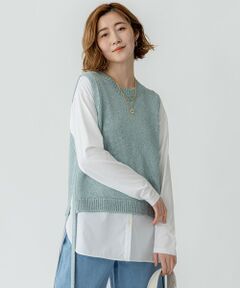 S size ONWARD(小さいサイズ) / エスサイズオンワード ベスト | 【洗える】ブライトリリーヤーン ニット ベスト