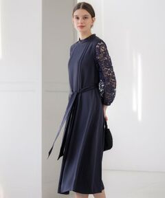 S size ONWARD(小さいサイズ) / エスサイズオンワード ドレス | 【APPLAUDIR】ノーブルサテン レースコンビドレス