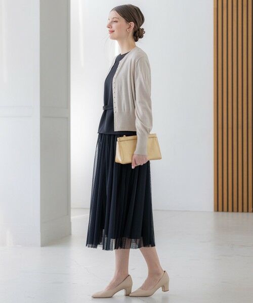 S size ONWARD(小さいサイズ) / エスサイズオンワード ドレス | 【APPLAUDIR】クリアジョーゼット ドットチュールコンビ ドレス | 詳細2