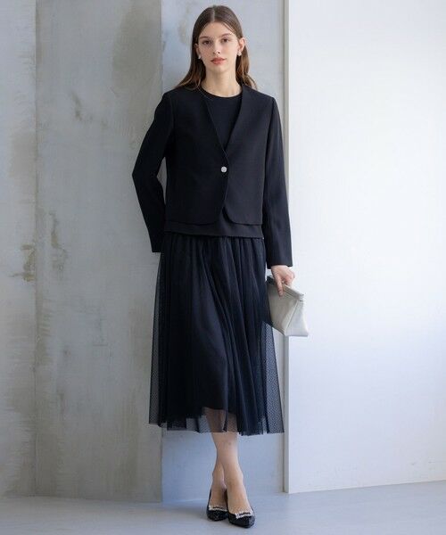 S size ONWARD(小さいサイズ) / エスサイズオンワード ドレス | 【APPLAUDIR】クリアジョーゼット ドットチュールコンビ ドレス | 詳細3