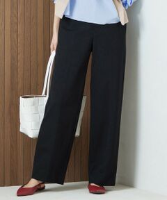 【洗える】ライトフィールジャージーワイドストレート パンツ