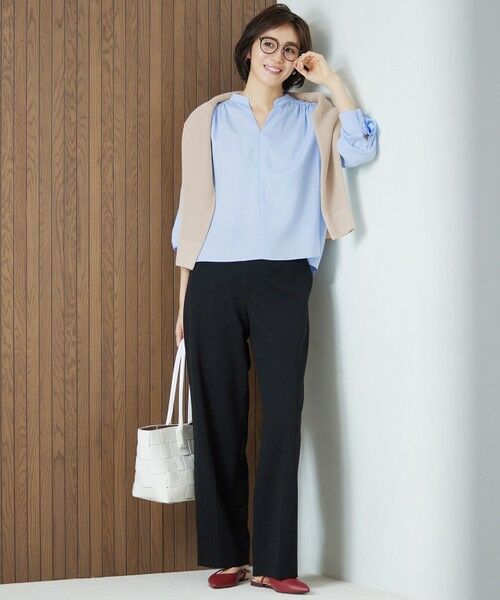 S size ONWARD(小さいサイズ) / エスサイズオンワード その他パンツ | 【洗える】ライトフィールジャージーワイドストレート パンツ | 詳細2