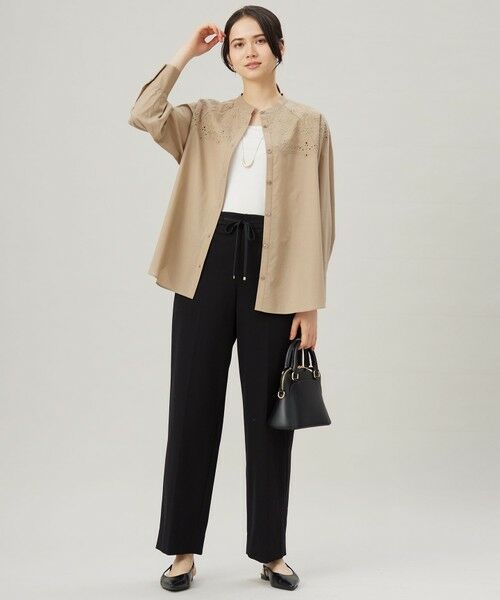 S size ONWARD(小さいサイズ) / エスサイズオンワード その他パンツ | 【洗える】ライトフィールジャージーワイドストレート パンツ | 詳細4