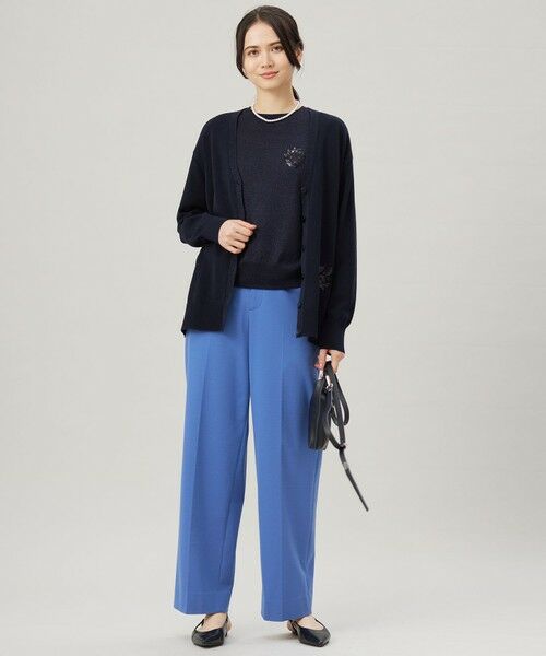 S size ONWARD(小さいサイズ) / エスサイズオンワード その他パンツ | 【洗える】ライトフィールジャージーワイドストレート パンツ | 詳細15