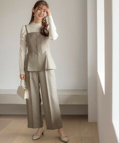 S size ONWARD(小さいサイズ) / エスサイズオンワード セットアップ | 【洗える】ビスチェ & ワイドパンツ セット