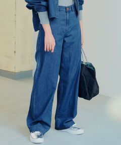 S size ONWARD(小さいサイズ) / エスサイズオンワード デニムパンツ | 【GLOW5月号掲載/洗える】ライトダンガリー ワイドパンツ