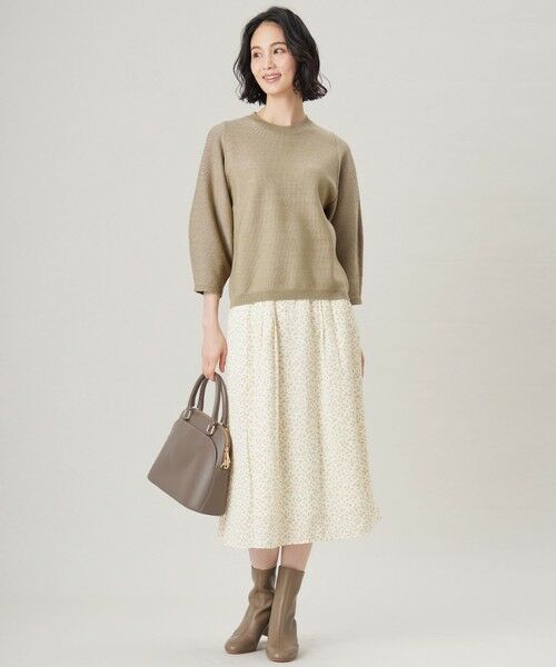 S size ONWARD(小さいサイズ) / エスサイズオンワード ミニ・ひざ丈スカート | 【カタログ掲載・セットアップ対応・洗える】ジオメトリックフラワードットプリント スカート | 詳細3