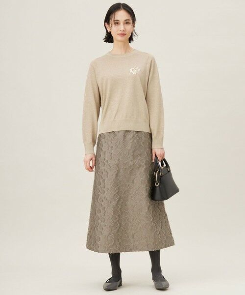 S size ONWARD(小さいサイズ) / エスサイズオンワード ミニ・ひざ丈スカート | 【洗える】フラワーカットジャガード スカート | 詳細2