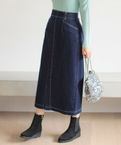 S size ONWARD(小さいサイズ) / エスサイズオンワード ミニ・ひざ丈スカート | 【洗える】ストレッチライトデニム スカート