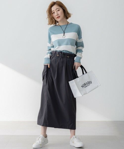 S size ONWARD(小さいサイズ) / エスサイズオンワード ミニ・ひざ丈スカート | 【撥水加工/洗える】ブライトタフタ ドロスト スカート | 詳細3