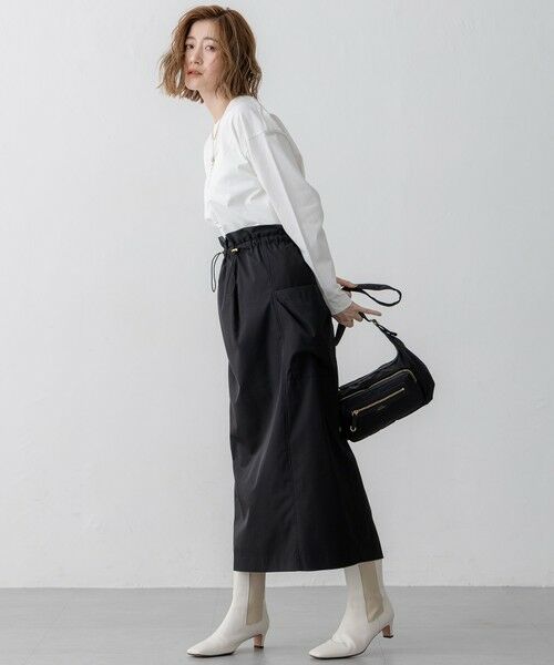 S size ONWARD(小さいサイズ) / エスサイズオンワード ミニ・ひざ丈スカート | 【撥水加工/洗える】ブライトタフタ ドロスト スカート | 詳細8
