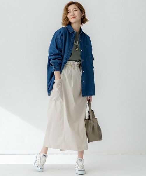 S size ONWARD(小さいサイズ) / エスサイズオンワード ミニ・ひざ丈スカート | 【撥水加工/洗える】ブライトタフタ ドロスト スカート | 詳細12