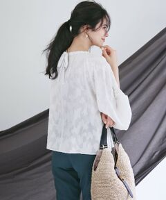 S size ONWARD(小さいサイズ) / エスサイズオンワード シャツ・ブラウス | 【SLOW/一部店舗限定】コットンジャカード ブラウス