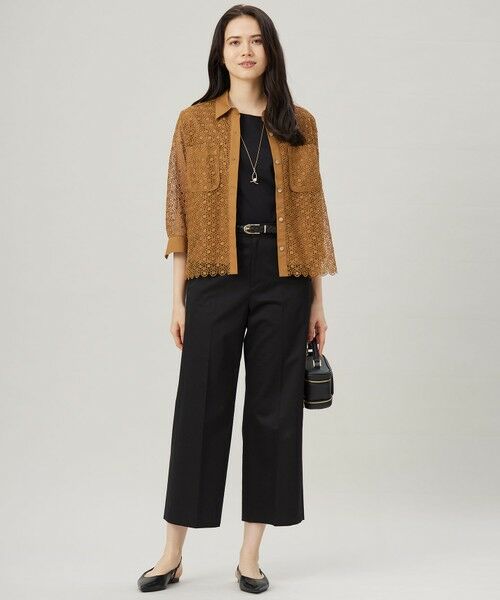 S size ONWARD(小さいサイズ) / エスサイズオンワード シャツ・ブラウス | 【ドラマ「明日はもっと いい日になる」着用】【洗える】ジオメトリックフラワーレースクロップド丈シャツ ブラウス | 詳細9