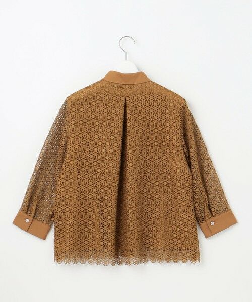 S size ONWARD(小さいサイズ) / エスサイズオンワード シャツ・ブラウス | 【ドラマ「明日はもっと いい日になる」着用】【洗える】ジオメトリックフラワーレースクロップド丈シャツ ブラウス | 詳細13