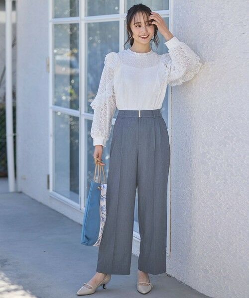 S size ONWARD(小さいサイズ) / エスサイズオンワード シャツ・ブラウス | 【洗える】ラッフルレース トップス | 詳細1