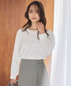 S size ONWARD(小さいサイズ) / エスサイズオンワード シャツ・ブラウス | 【洗える】フロントパール調 ブラウス