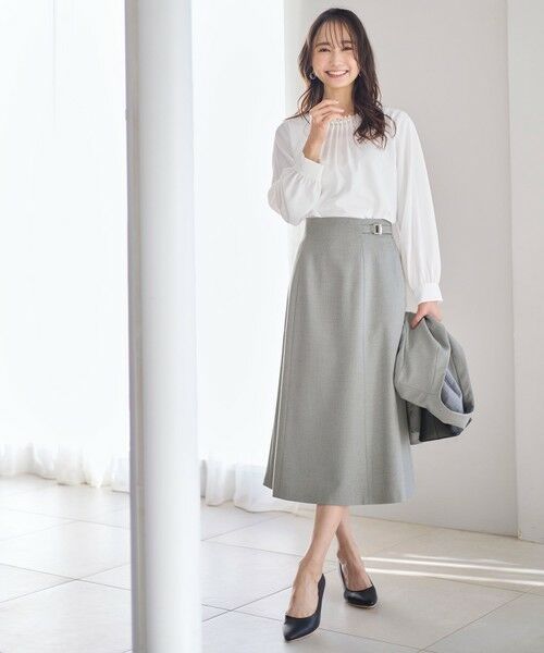 S size ONWARD(小さいサイズ) / エスサイズオンワード シャツ・ブラウス | 【洗える】フロントパール調 ブラウス | 詳細1