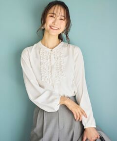 S size ONWARD(小さいサイズ) / エスサイズオンワード シャツ・ブラウス | 【洗える】フリルディテール ブラウス