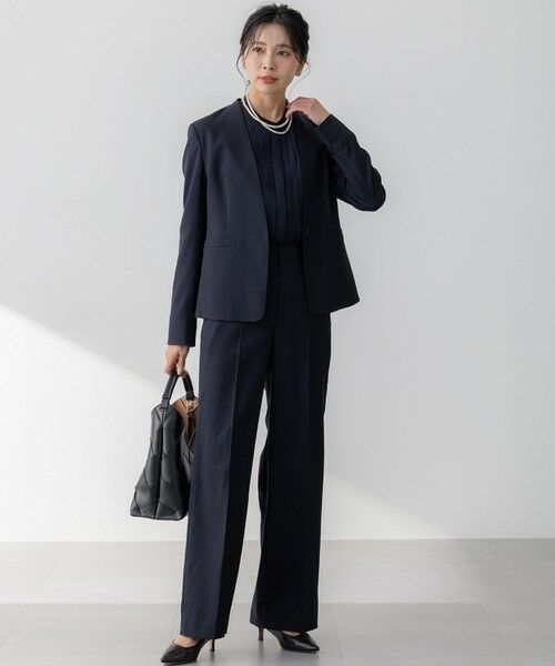 S size ONWARD(小さいサイズ) / エスサイズオンワード シャツ・ブラウス | 【吸水速乾/UVケア/洗える】ストレッチクリアサテン バイカラー ブラウス | 詳細13