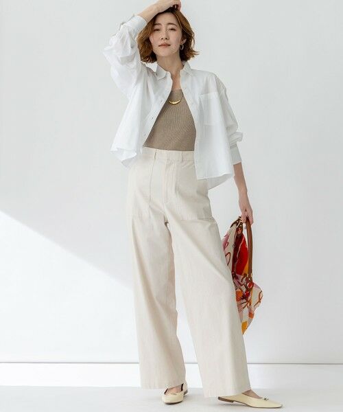 S size ONWARD(小さいサイズ) / エスサイズオンワード シャツ・ブラウス | 【洗える】CANCLINI クロップド テントライン シャツ | 詳細2