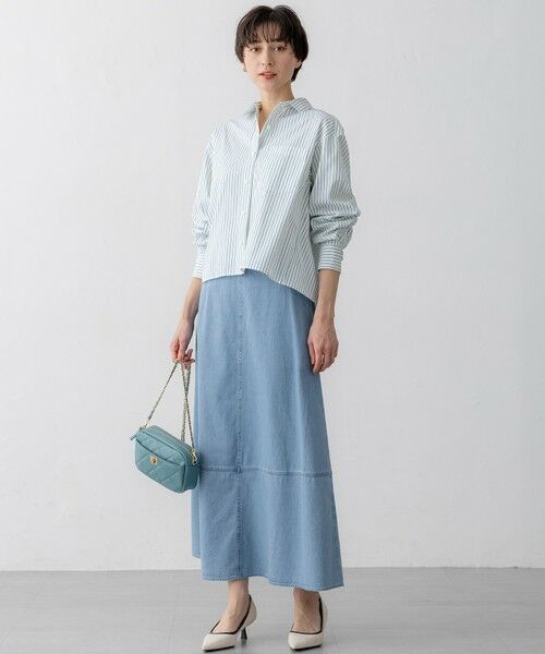 S size ONWARD(小さいサイズ) / エスサイズオンワード シャツ・ブラウス | 【洗える】CANCLINI クロップド テントライン シャツ | 詳細13