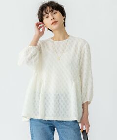 S size ONWARD(小さいサイズ) / エスサイズオンワード シャツ・ブラウス | 【洗える】シアーカットジャカード ブラウス