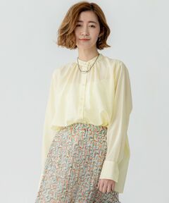 S size ONWARD(小さいサイズ) / エスサイズオンワード シャツ・ブラウス | 【洗える】シアーコットンシルク ハンカチーフヘム デザイン シャツ