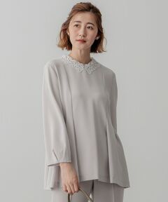 S size ONWARD(小さいサイズ) / エスサイズオンワード シャツ・ブラウス | 【VERYコラボ】トリアセダブルジョーゼット レース襟 ブラウス