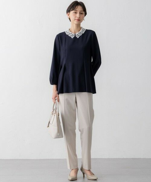 S size ONWARD(小さいサイズ) / エスサイズオンワード シャツ・ブラウス | 【VERYコラボ】トリアセダブルジョーゼット レース襟 ブラウス | 詳細5