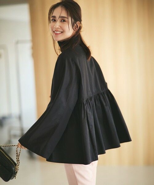 S size ONWARD(小さいサイズ)/エスサイズオンワード 【VERYコラボ/撥水加工】グロッシーツイル アウター ブラック系 32 S size ONWARD(小さいサイズ)/エスサイズオンワード 【VERYコラボ/撥水加工】グロッシーツイル アウター ブラック系 32