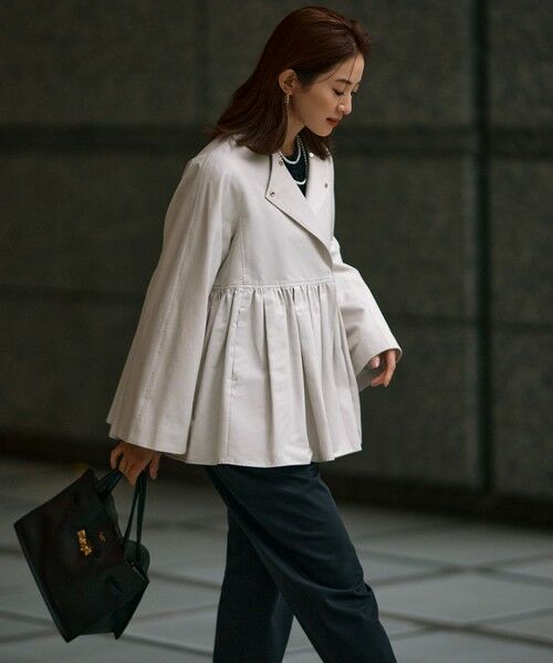 S size ONWARD(小さいサイズ) / エスサイズオンワード その他アウター | 【VERYコラボ/撥水加工】グロッシーツイル アウター | 詳細13