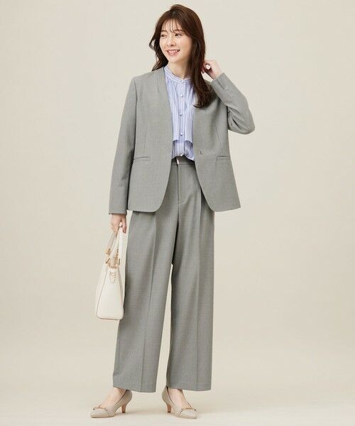 S size ONWARD(小さいサイズ) / エスサイズオンワード ノーカラージャケット | 【洗える】褒めらレディノーカラー ジャケット | 詳細1