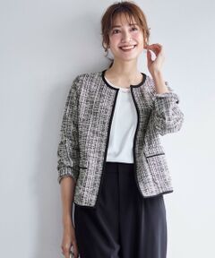 S size ONWARD(小さいサイズ) / エスサイズオンワード ノーカラージャケット | 【2SET】ウォッシャブルジャケット × ブラウス セット