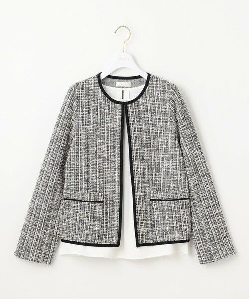 S size ONWARD(小さいサイズ) / エスサイズオンワード ノーカラージャケット | 【2SET】ウォッシャブルジャケット × ブラウス セット | 詳細3