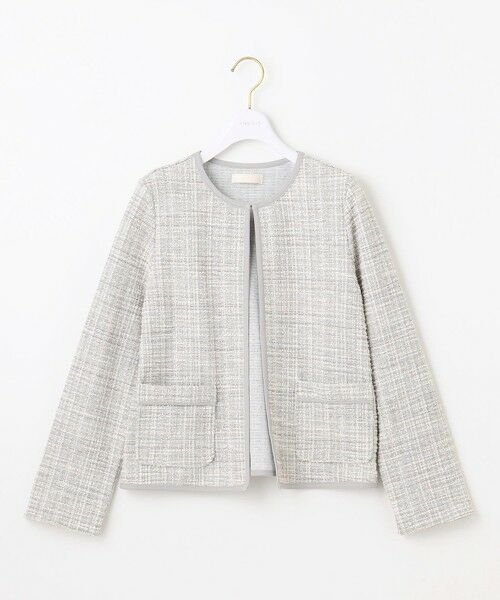 S size ONWARD(小さいサイズ) / エスサイズオンワード ノーカラージャケット | 【2SET】ウォッシャブルジャケット × ブラウス セット | 詳細10