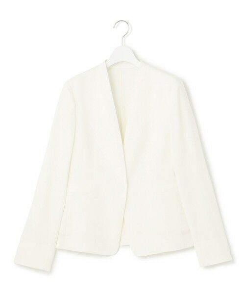 S size ONWARD(小さいサイズ) / エスサイズオンワード ノーカラージャケット | 【セットアップ対応/防シワ性/洗える】アイアスマットストレッチ ノーカラー ジャケット | 詳細3