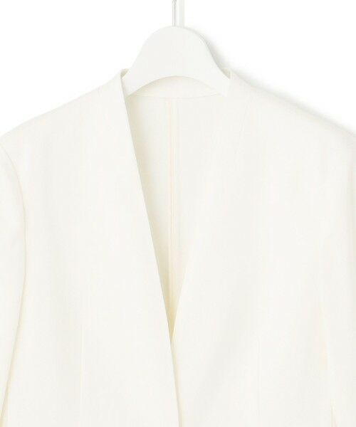 S size ONWARD(小さいサイズ) / エスサイズオンワード ノーカラージャケット | 【セットアップ対応/防シワ性/洗える】アイアスマットストレッチ ノーカラー ジャケット | 詳細5