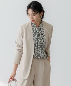 S size ONWARD(小さいサイズ) / エスサイズオンワード ノーカラージャケット | 【セットアップ対応/洗える】2WAYストレッチツイル ジャケット