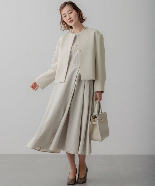 S size ONWARD(小さいサイズ) / エスサイズオンワード ノーカラージャケット | 【VERYコラボ】ストレッチトリプルクロス ノーカラージャケット | 詳細3